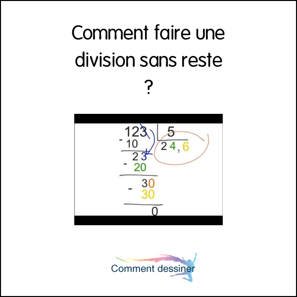 Comment faire une division sans reste